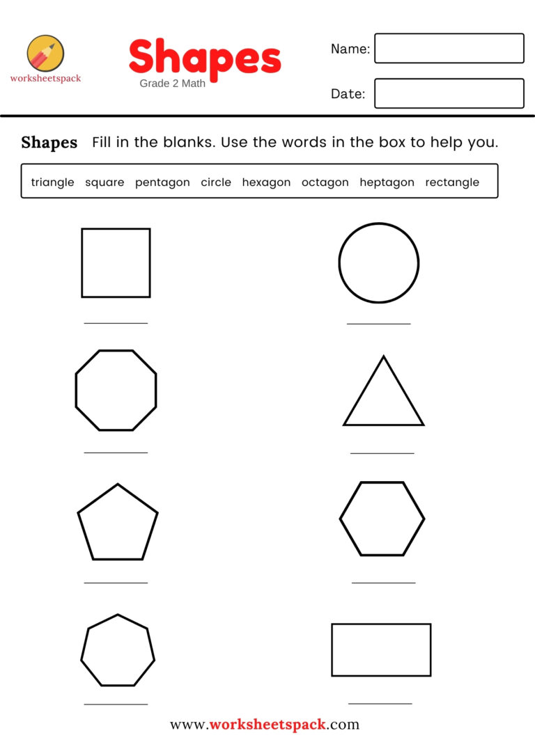 SHAPES WORKSHEETS FOR GRADE 2 - worksheetspack