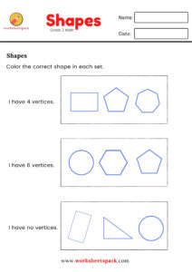 2ND GRADE SHAPES WORKSHEETS (SIDES AND VERTICES) - worksheetspack