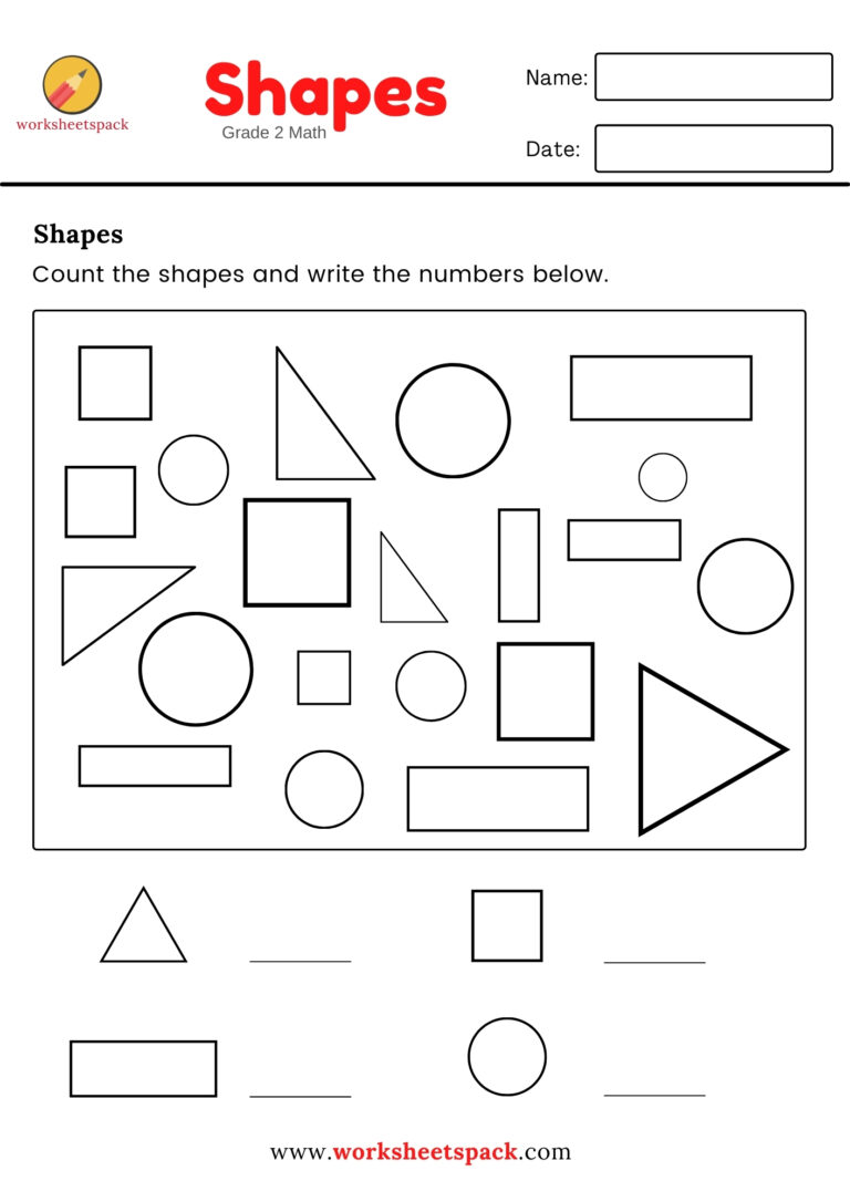 Second Grade Shapes Worksheet - worksheetspack