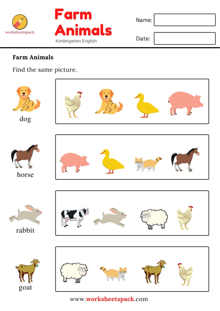 FARM ANIMALS WITH NAMES AND PICTURES