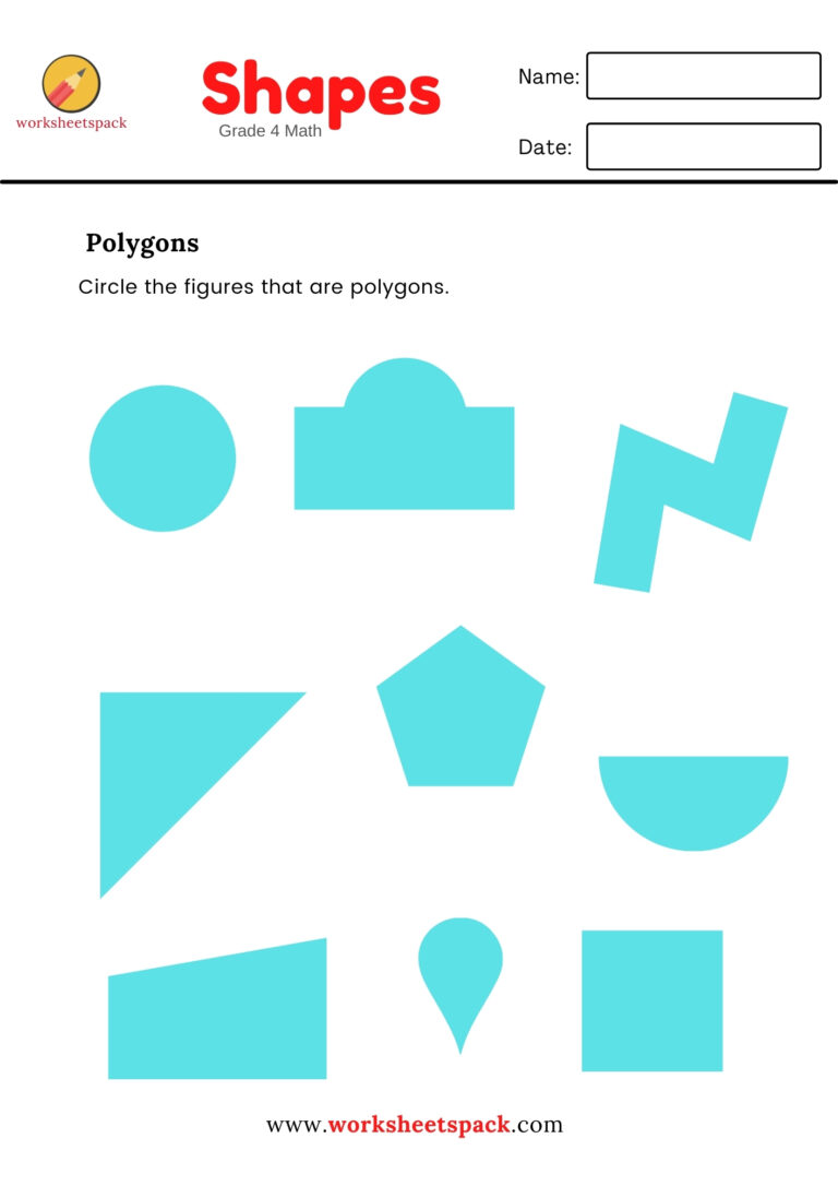 POLYGON OR NOT? SHAPES WORKSHEET (GRADE 4 MATH) - worksheetspack