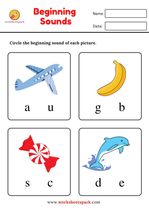 Beginning letter sounds worksheets - worksheetspack