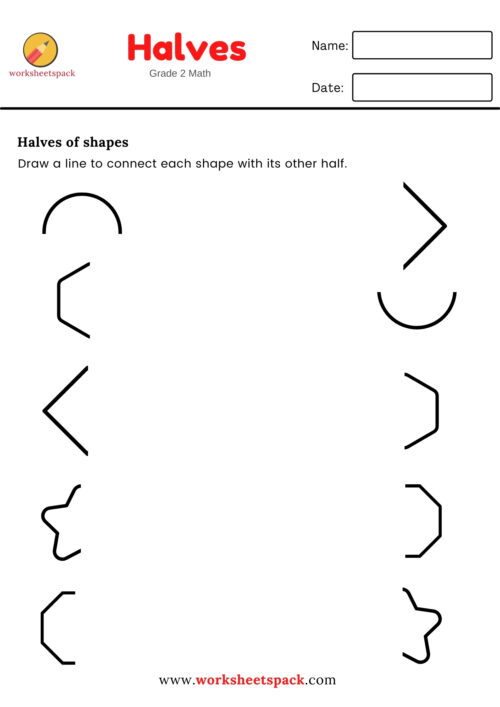 MATCH THE OTHER HALF OF SHAPE WORKSHEET