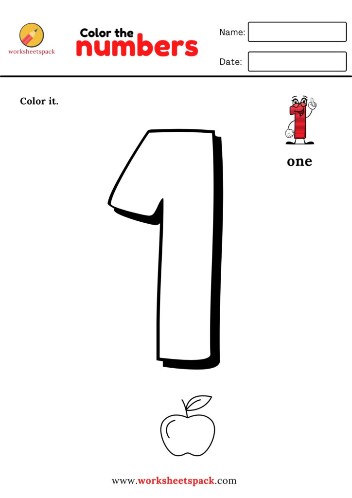 1 TO 10 NUMBERS COLORING ACTIVITIES