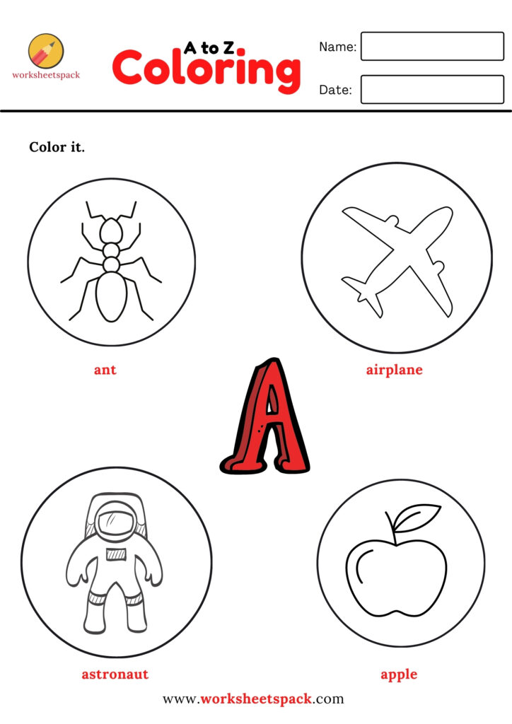 A TO Z BEGINNING SOUNDS COLORING PAGES