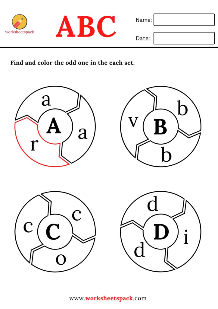 FIND THE ODD LETTER ACTIVITIES