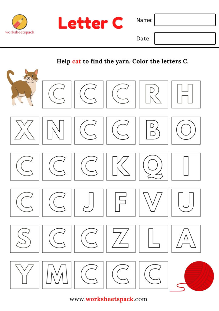 LETTER C COLORING PAGES