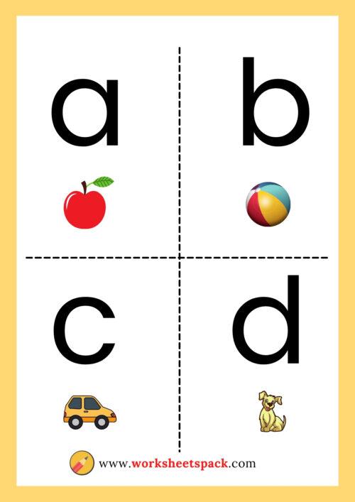 Lowercase Alphabet Flashcards - worksheetspack