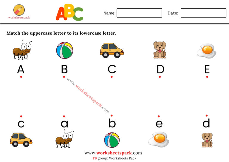 Matching letters worksheets - worksheetspack