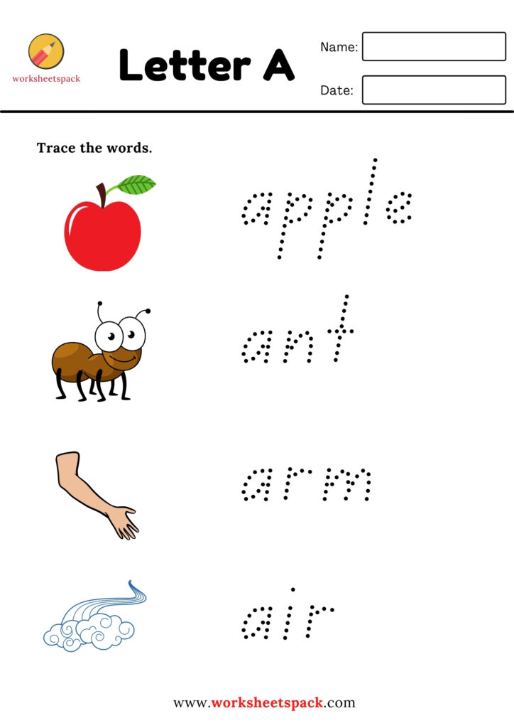 TRACING WORDS FOR KIDS (A TO Z)