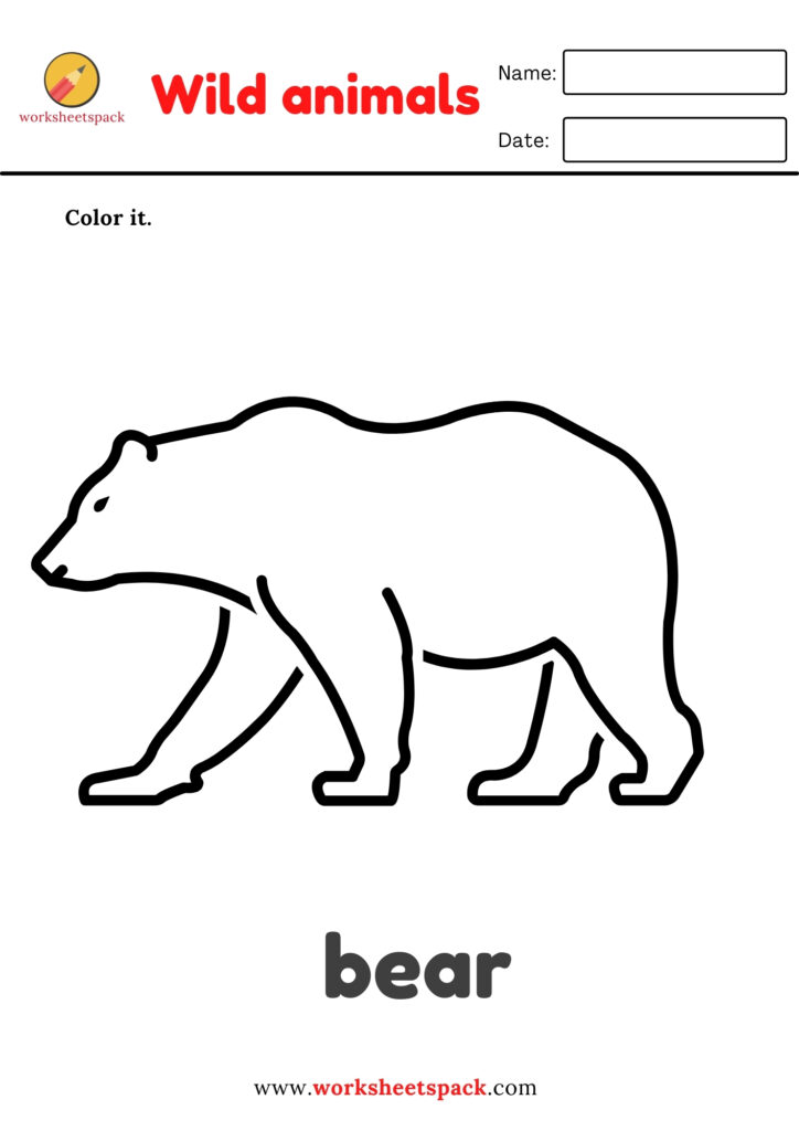 WILD ANIMALS COLORING PAGES FOR KIDS