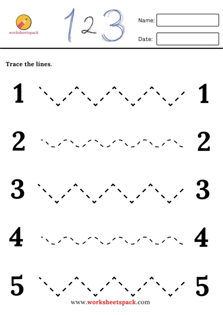 TRACE THE LINES FOR PRE-K