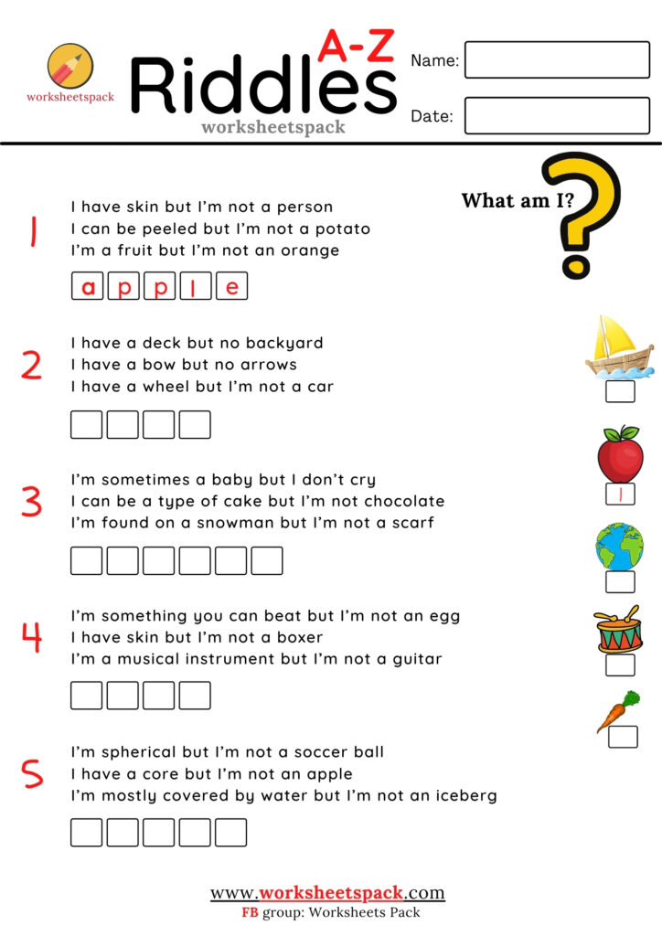 A-Z Riddles for kids free pdf