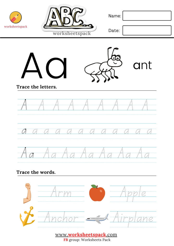 A TO Z ALPHABET TRACING WORKSHEETS PACK