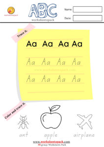 Alphabet tracing and coloring worksheets pack