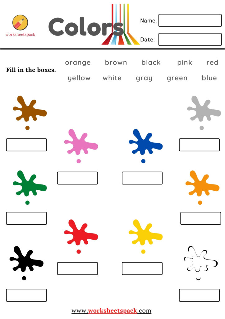 COLORS WORKSHEETS PACK