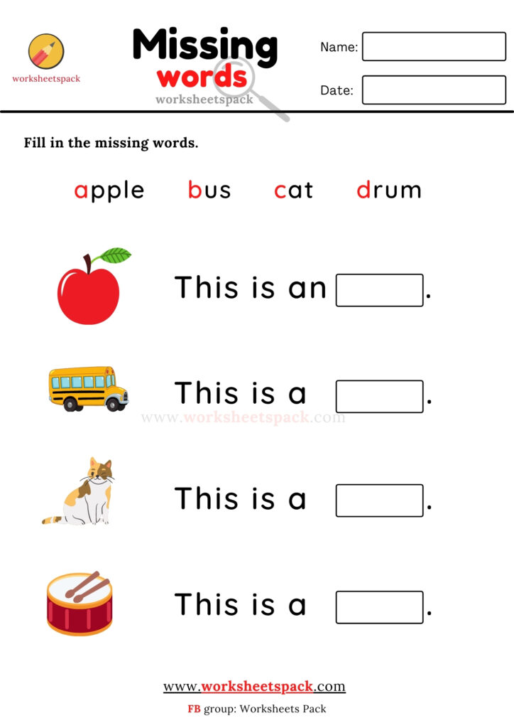 FILL IN THE MISSING WORDS EXERCISES A-Z