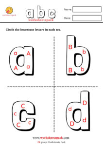 Find the lowercase letters a-z worksheets pack