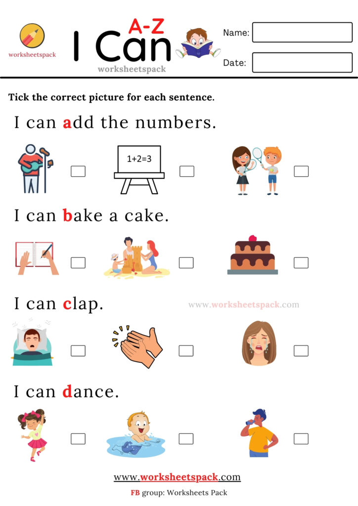 I can read sentences A-Z - worksheetspack