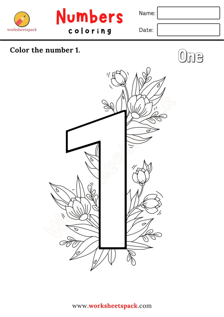 Coloring pages 1-5 free PDF