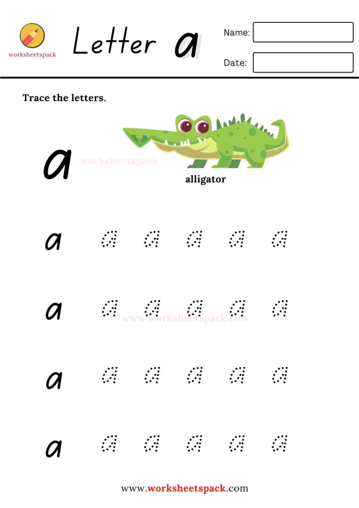 LETTER A TRACING WORKSHEETS FOR PRESCHOOL