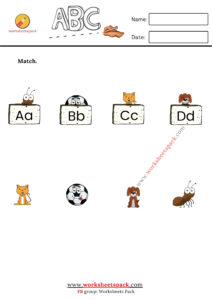 Matching alphabets worksheets for kids