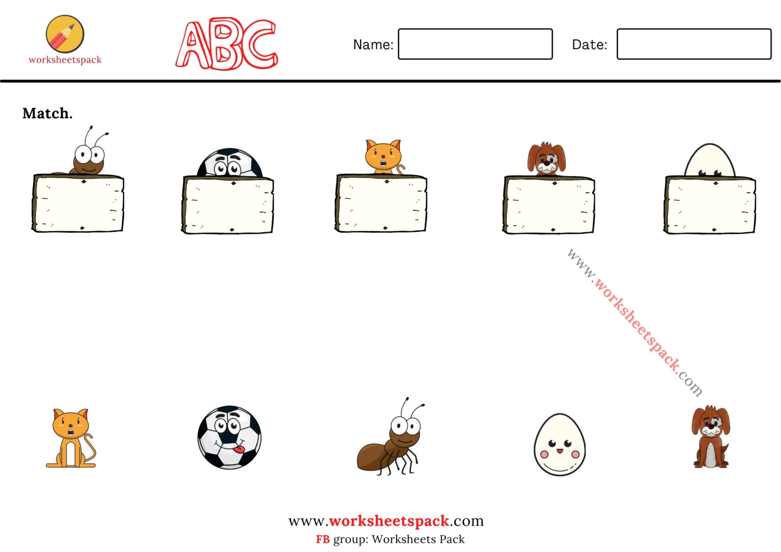 Matching pictures worksheets for preschoolers pdf - worksheetspack