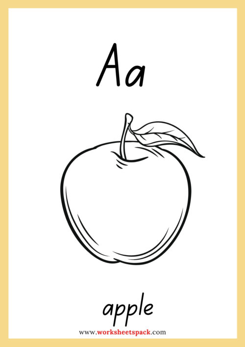 Alphabet food coloring pages - worksheetspack