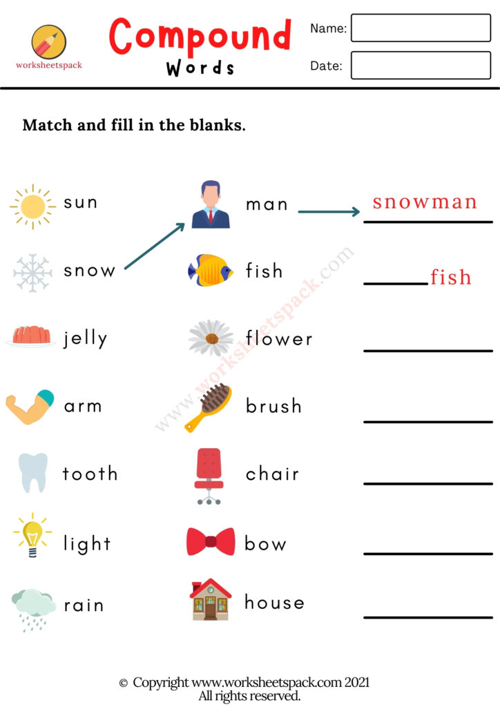 Compound words pack with pictures PDF