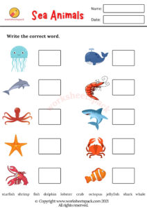 Free Printable Sea Animals Worksheets - worksheetspack