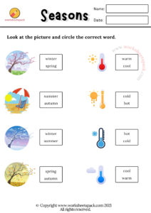 Seasons Worksheets for Kids - worksheetspack