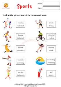 Sports worksheets - worksheetspack