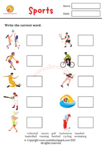 Sports worksheets - worksheetspack