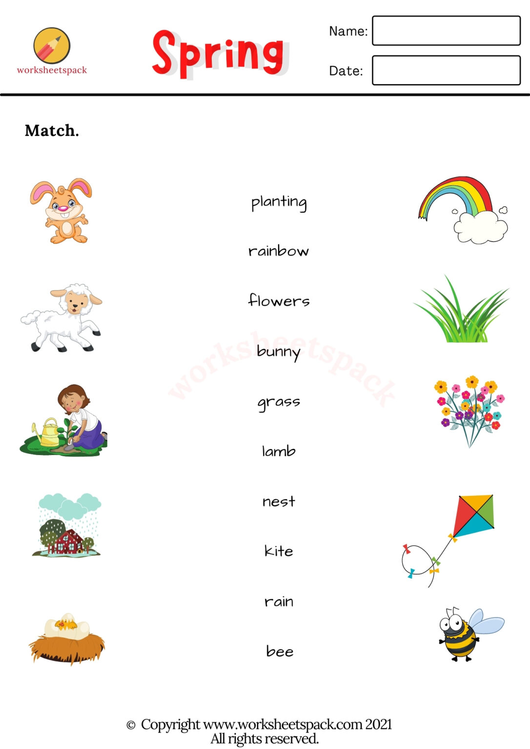 Spring Worksheets PDF - worksheetspack