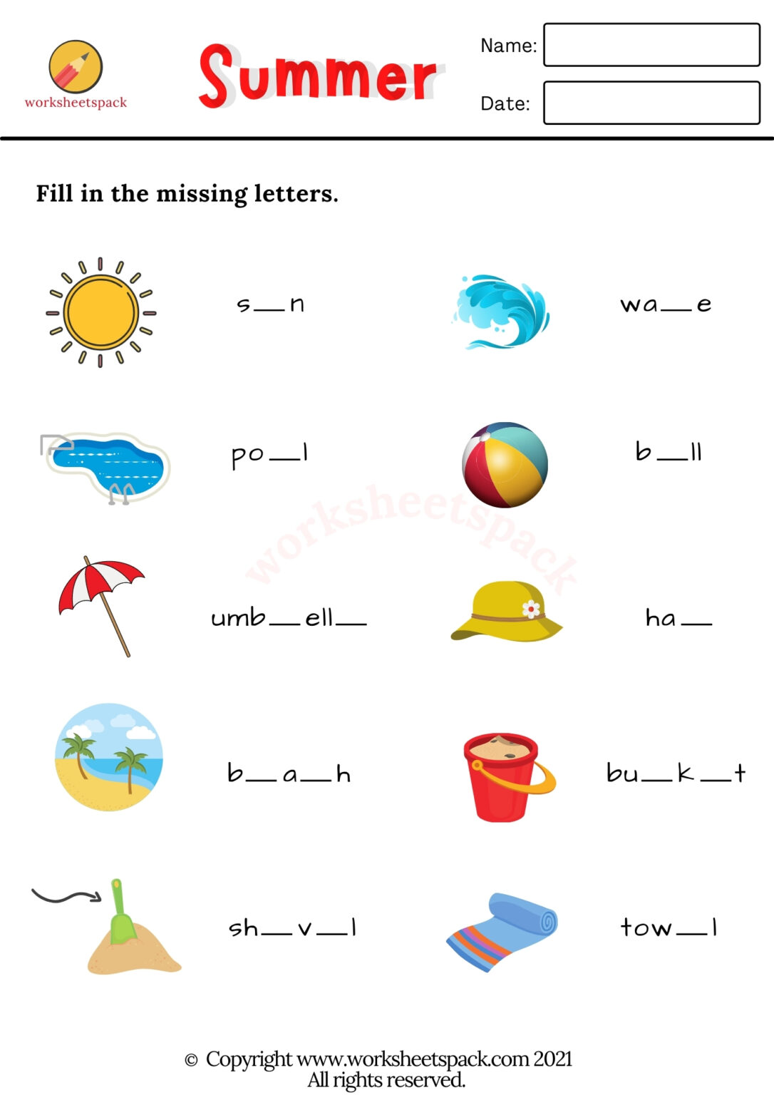 Free Summer Worksheets - worksheetspack