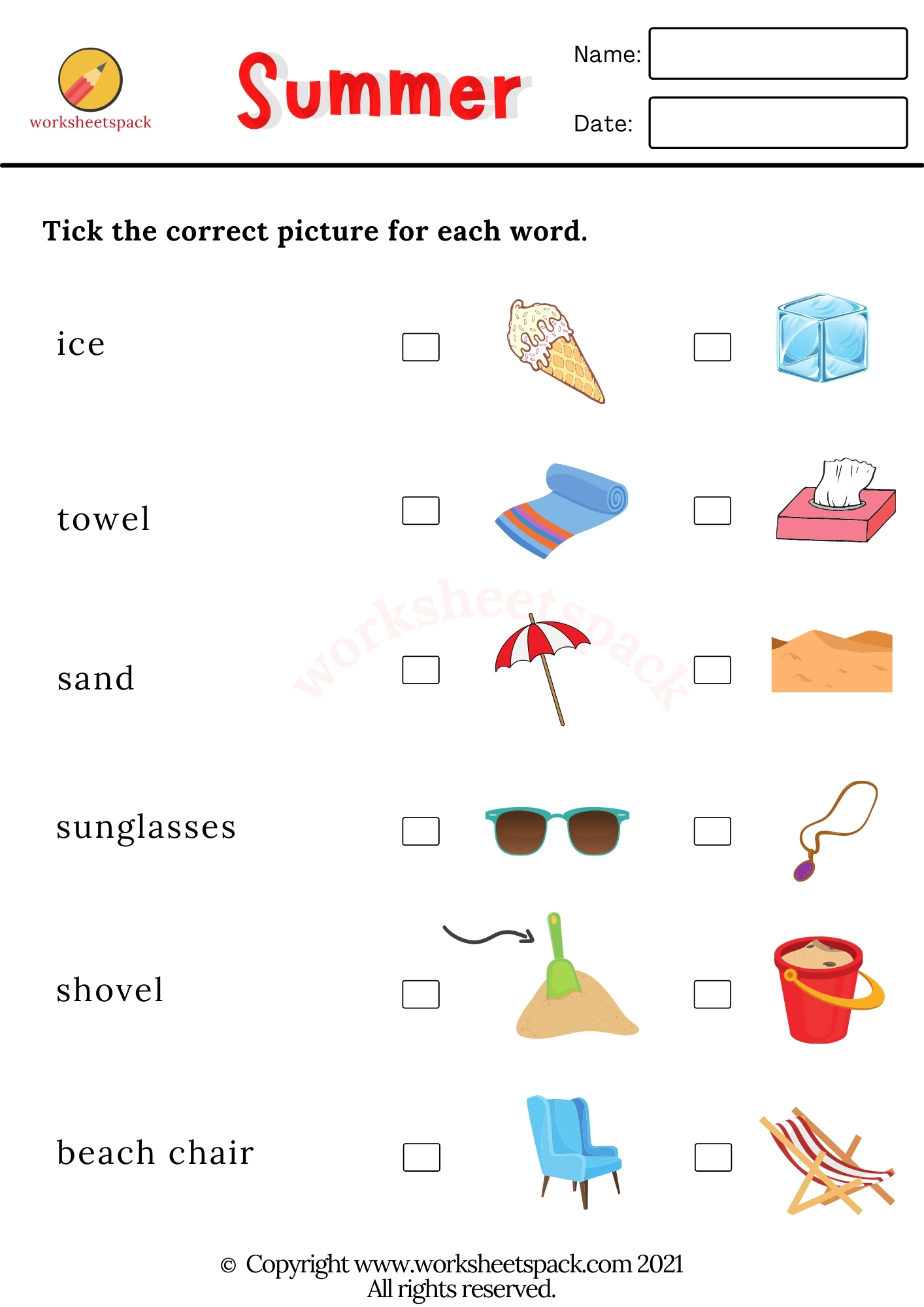 Free Summer Worksheets - worksheetspack