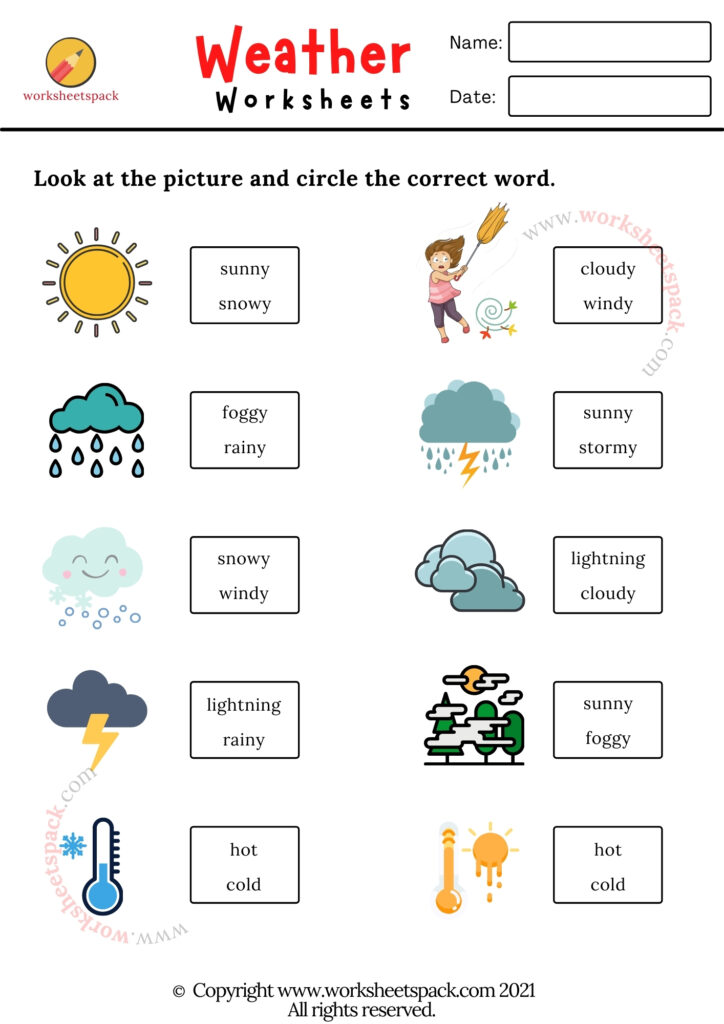WEATHER WORKSHEETS