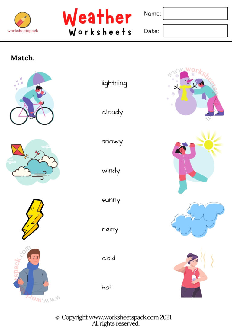 Free Weather Worksheets - Worksheetspack