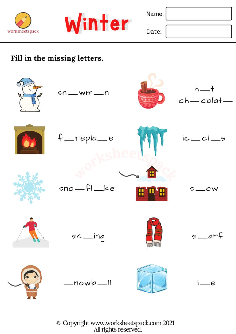 Free Winter worksheets - worksheetspack