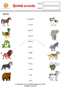 Free Animal Sounds Worksheets - worksheetspack