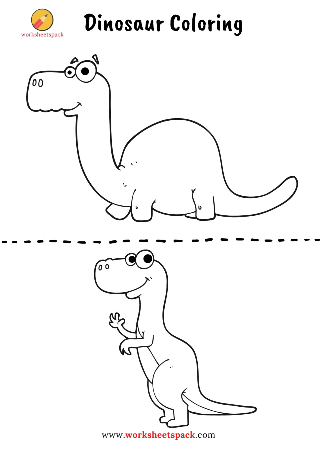 Free printable dinosaur coloring pages - worksheetspack