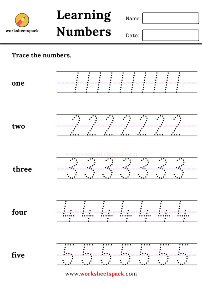 Writing Numbers Worksheet PDF, Write Number 4 Free Printable for Kids ...