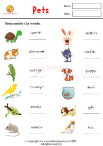 Free Pets Worksheets - worksheetspack