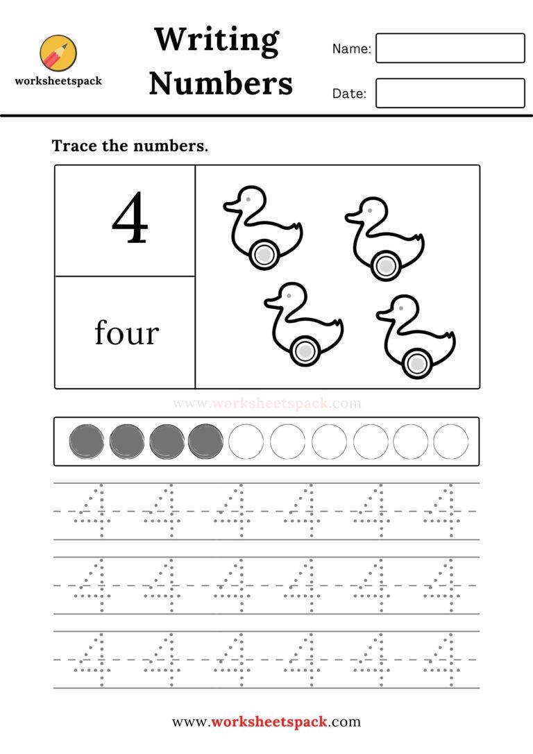 Preschool number tracing sheets 1 to 10 - worksheetspack