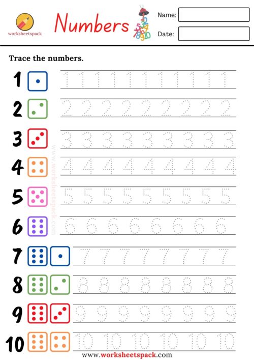 Printable Tracing Numbers Worksheets Worksheetspack