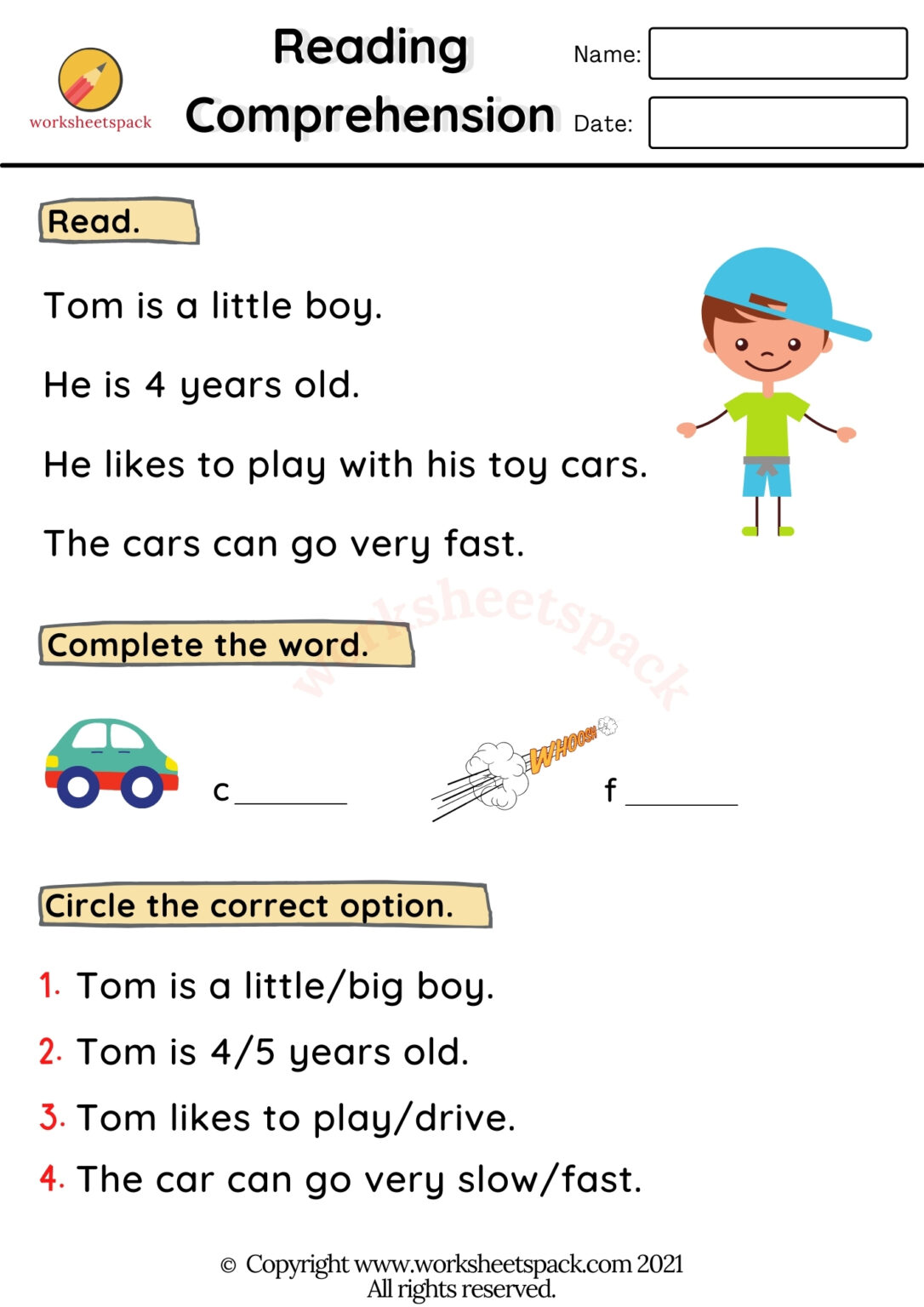 Reading Comprehension Worksheets Pdf - Worksheetspack