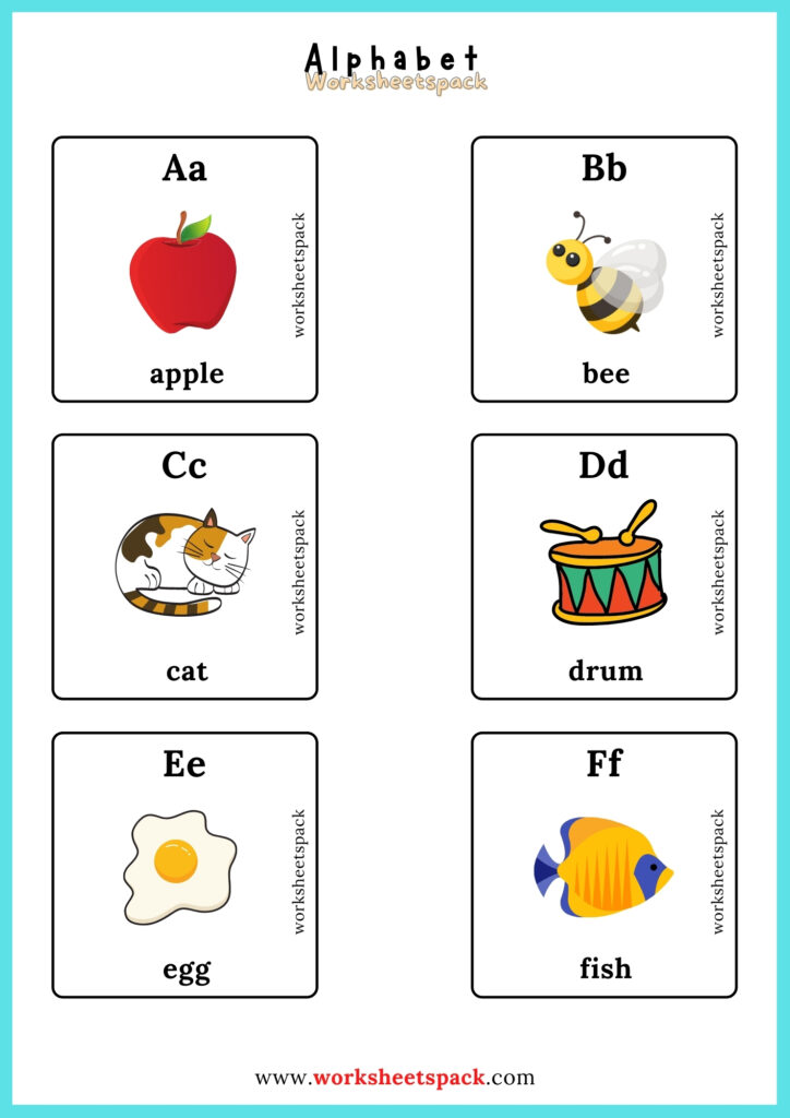 Alphabet A-Z learning cards