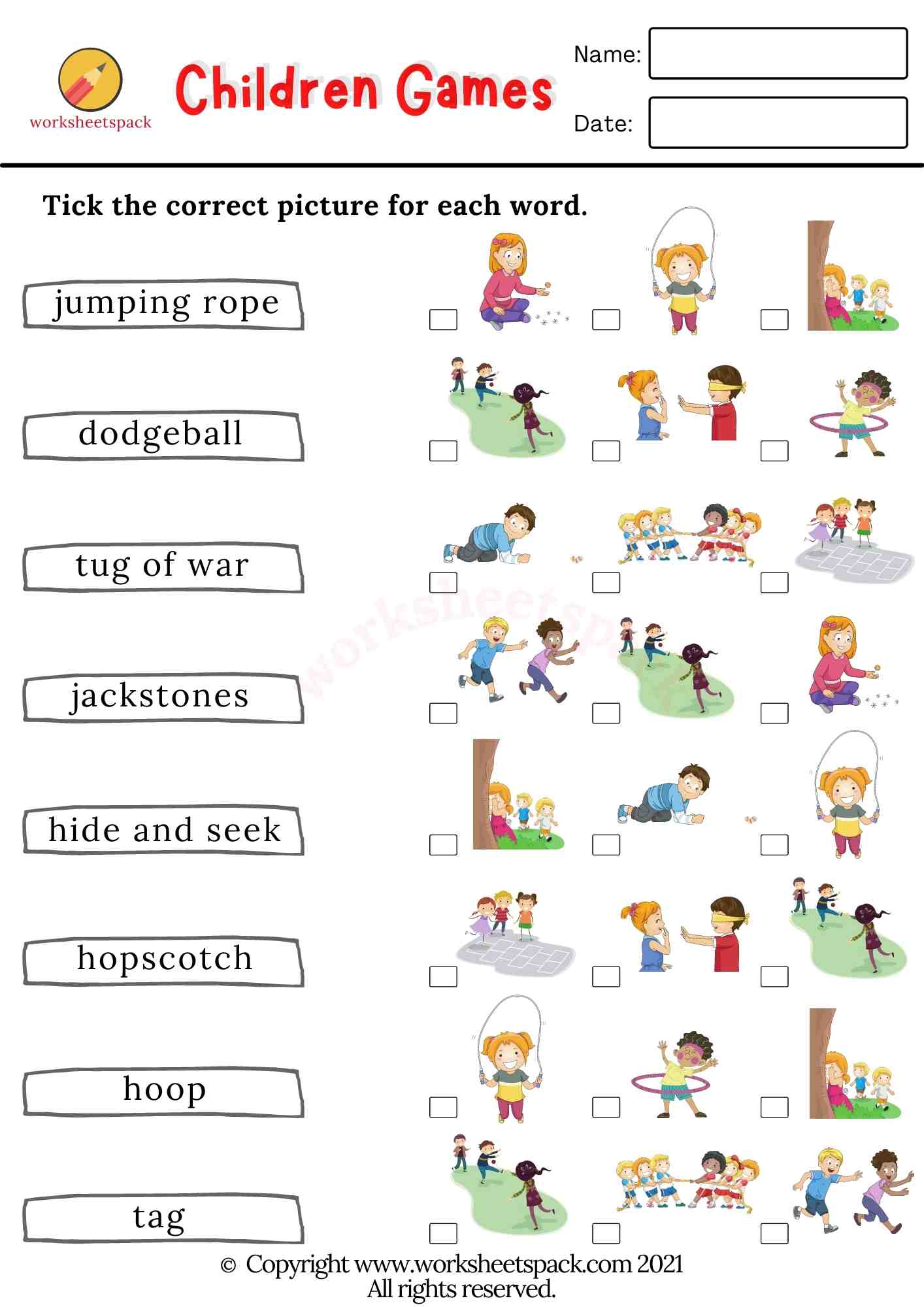 Children Games Worksheets Pdf Worksheetspack