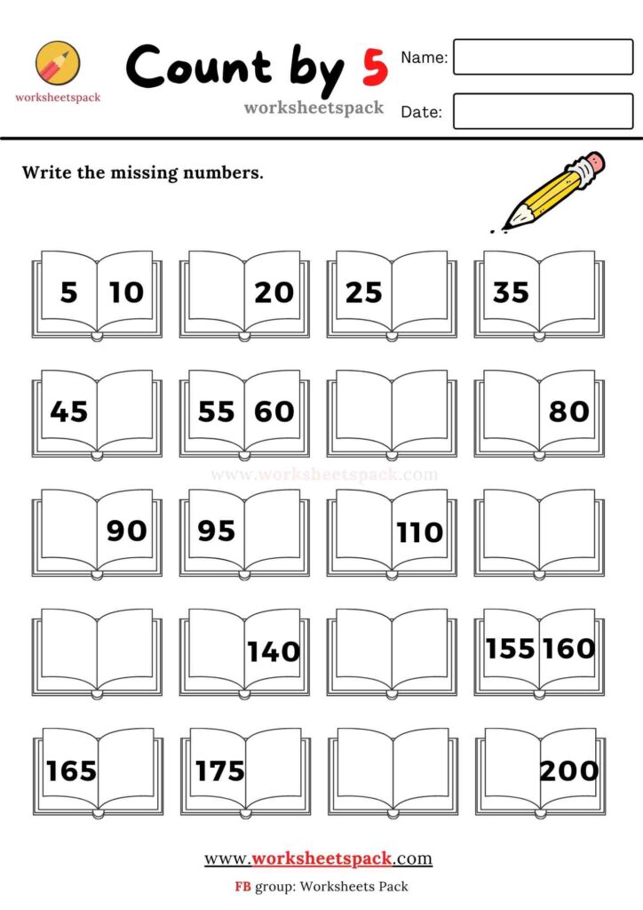 COUNT BY 5 WORKSHEET