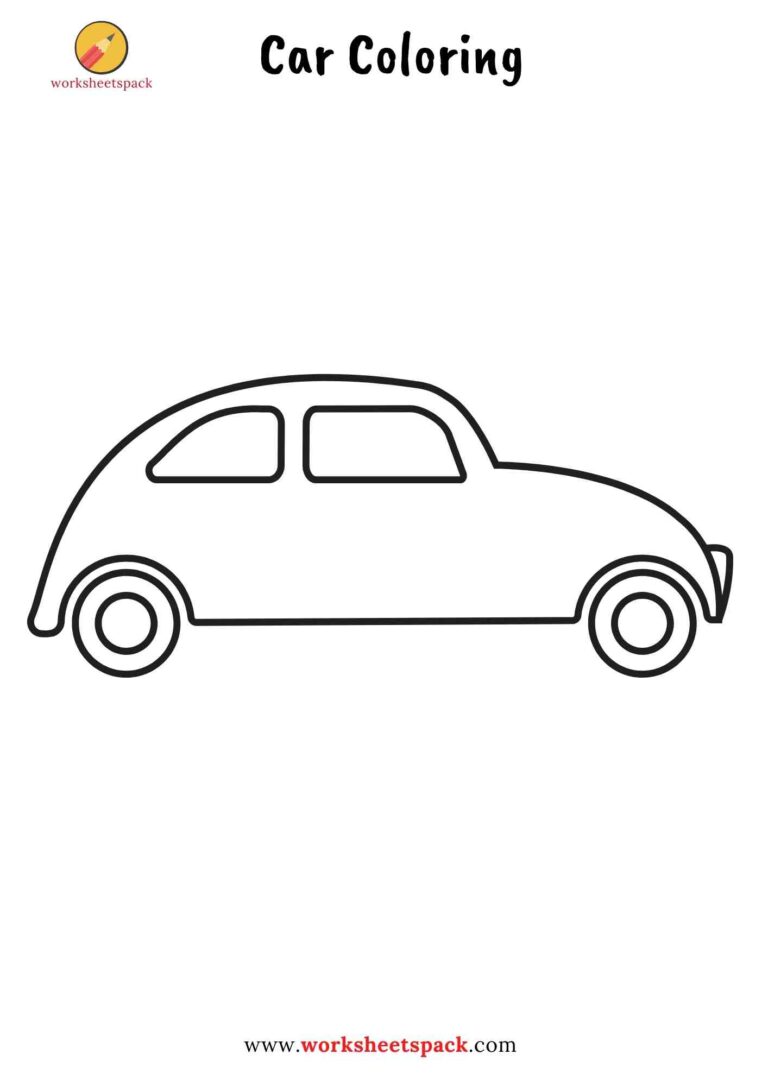 Car coloring pages for kids - worksheetspack